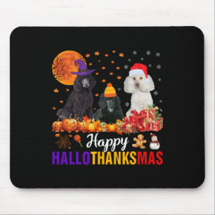 Mousepad Poodle Dog Puppy Hallothanksmas Halloween Thanksgi