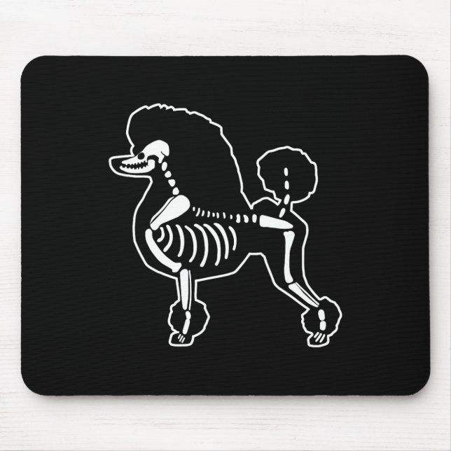 Mousepad Poodle Dog Skeleton Halloween Dogs Lover Ow (Frente)