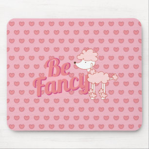 Mousepad Poodle e Corações Rosa Sejam Ricos