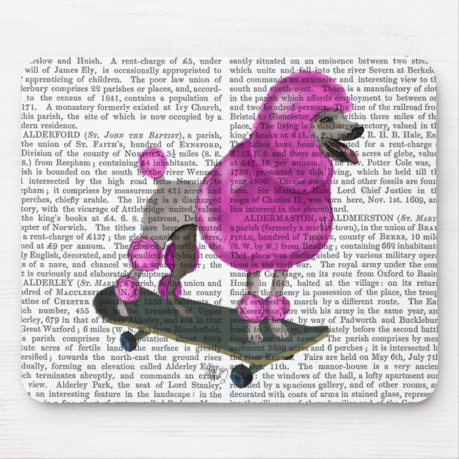 Mousepad Poodle e skate cor-de-rosa (Frente)