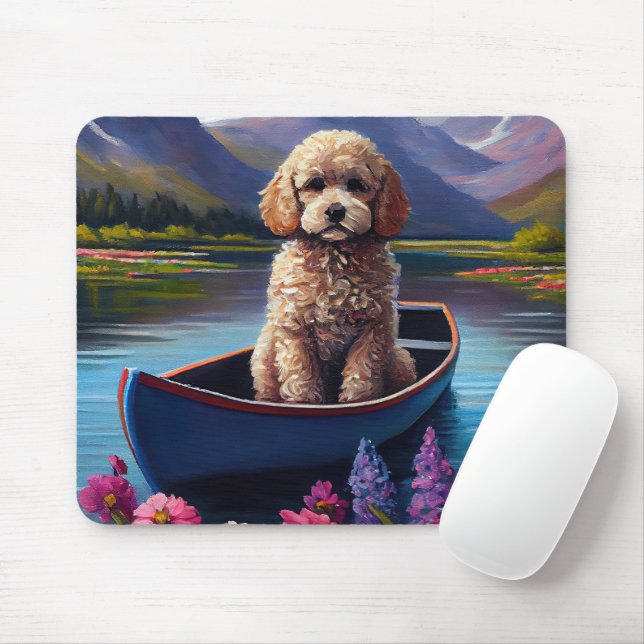 Mousepad Poodle em um remo: uma aventura cêntrica (Com mouse)