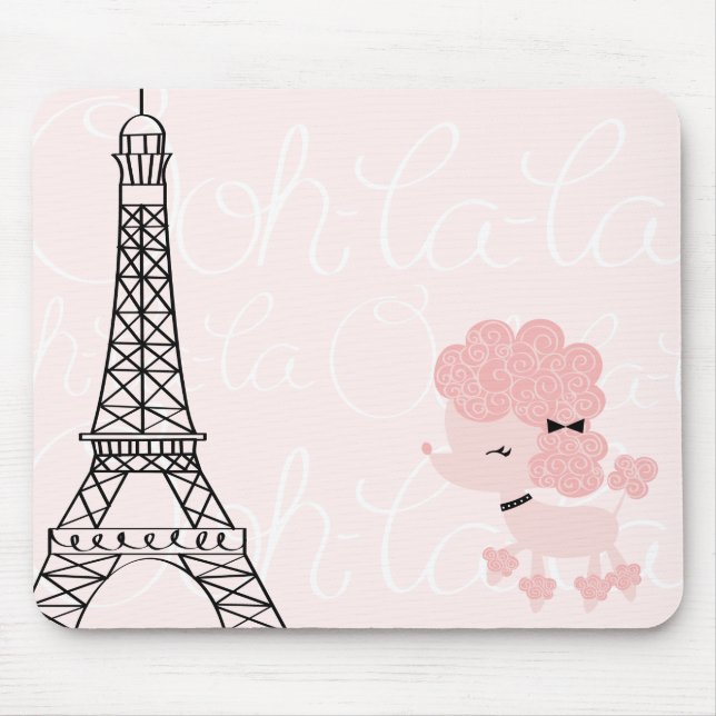 Mousepad Poodle Francês de Desenho Animado (Frente)