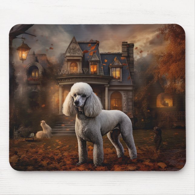 Mousepad Poodle Halloween Assustador (Frente)