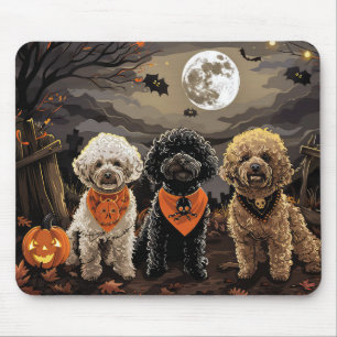 Mousepad Poodle Halloween Assustador
