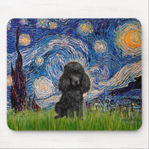 Mousepad Poodle (preto 1) - Noite Estrelada