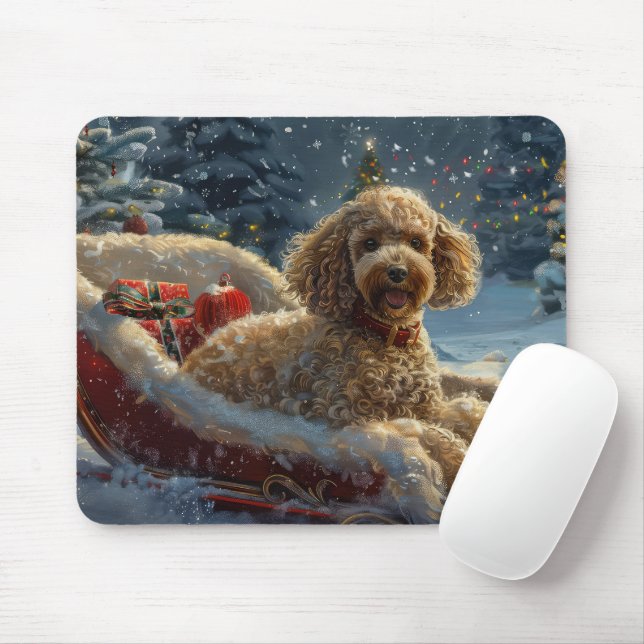Mousepad Poodô Cachorro Natal Festivo (Com mouse)