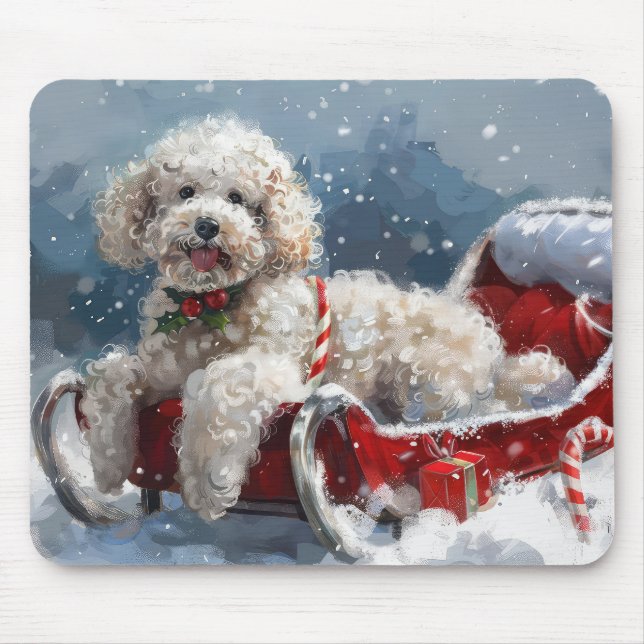 Mousepad Poodô Cachorro Natal Festivo (Frente)