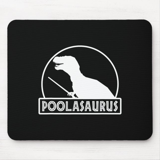 Mousepad Poolasaurus Jogador de Bilhar Dinossauro Snooker O (Frente)