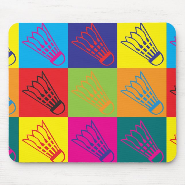 Mousepad Pop art do Badminton (Frente)