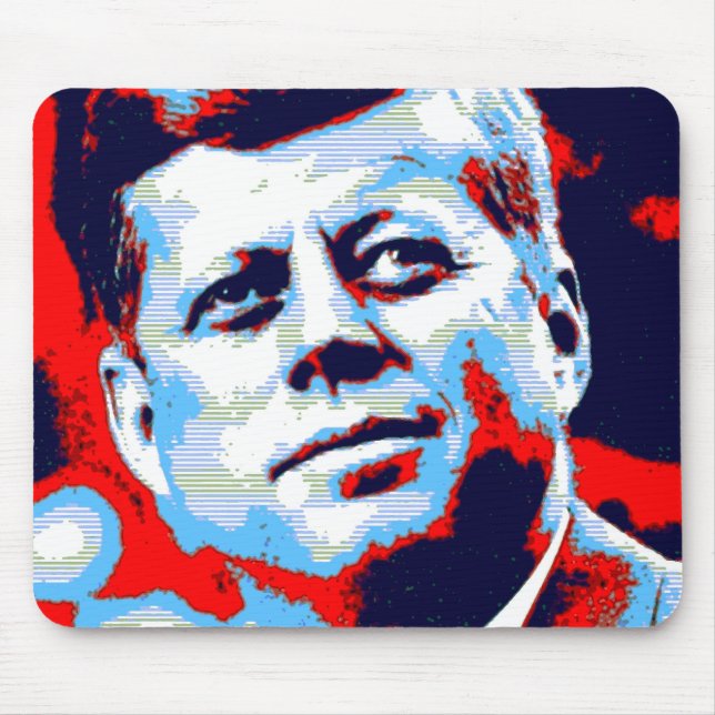 Mousepad Pop Art JFK John F. Kennedy Red Blue (Frente)