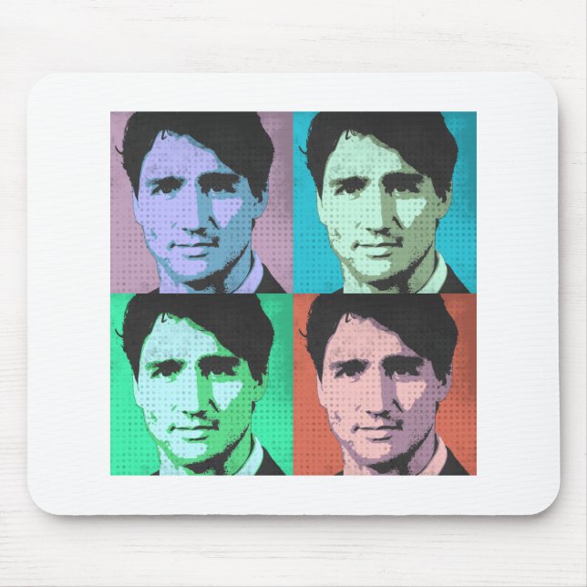 Mousepad Pop art Justin Trudeau - 2-.png sem redução (Frente)