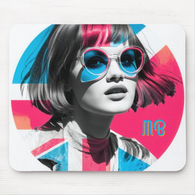 Mousepad Pop Art Retro Chic Girl  (Frente)