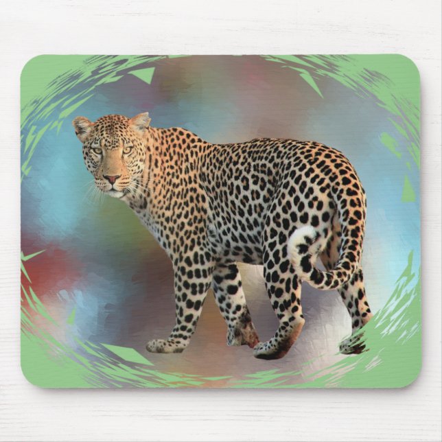 Mousepad Pop de Arte Moderna Modelo Trendy Leopard (Frente)