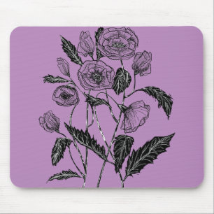 Mousepad Poppies Art - Escolha as cores de fundo