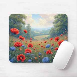 Mousepad Poppies e Dahlia Field