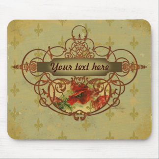Mousepad Poppies Fleur de Lis Estilo Vitoriano