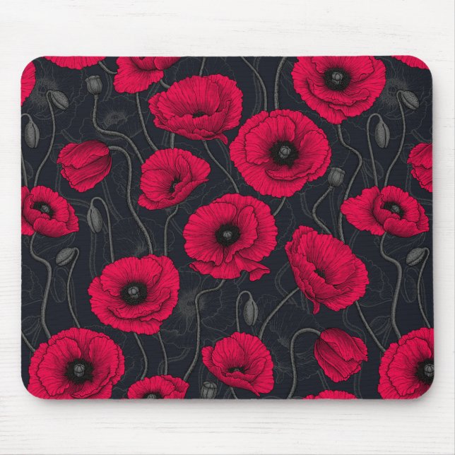 Mousepad Poppies vermelhos (Frente)