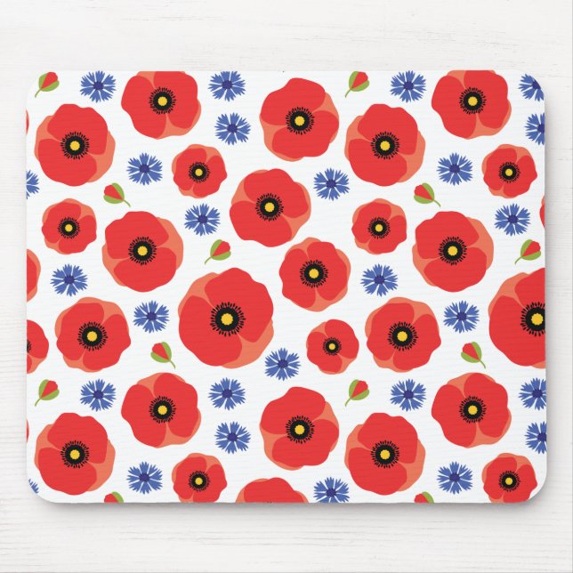 Mousepad Poppys E Cornflower Patterno (Frente)