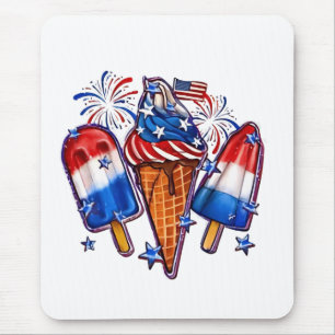 Mousepad Popsicles Patriótico Sorvete 4 de julho
