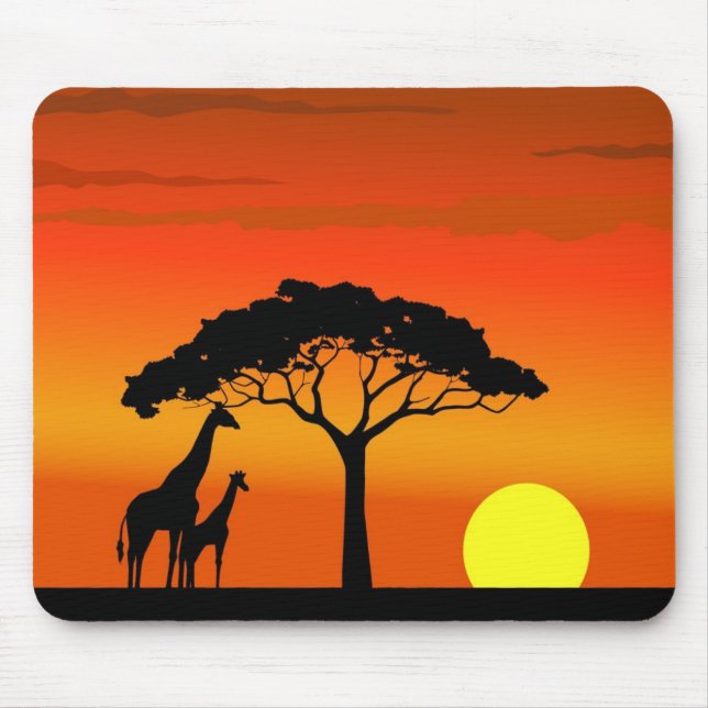 Mousepad Por do sol africano (Frente)