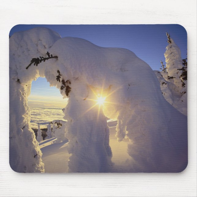 Mousepad Pôr do sol através dos Snowghosts em Big Mountain  (Frente)