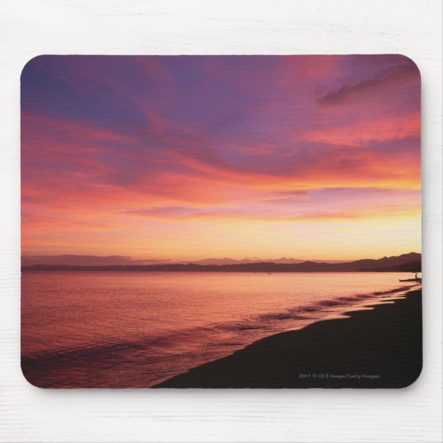 Mousepad Por do sol bonito na praia (Frente)