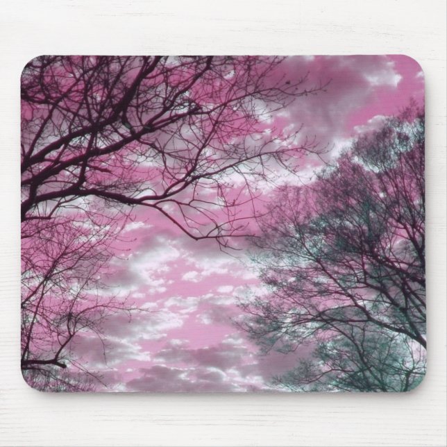 Mousepad Por do sol cor-de-rosa (Frente)