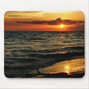 Mousepad Por do sol da madeira lançada costa