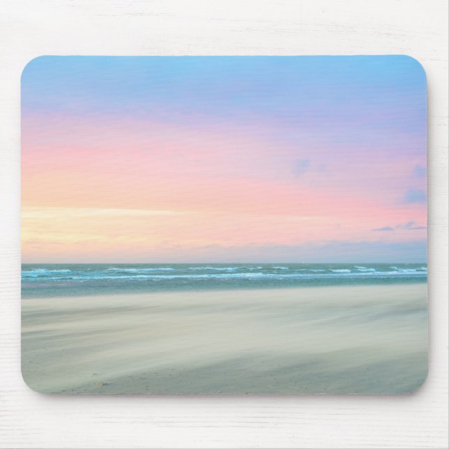 Mousepad pôr do sol de abstrato na praia em Haia (Frente)