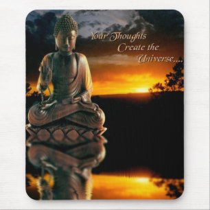 Mousepad Por do sol de Buddha com citações