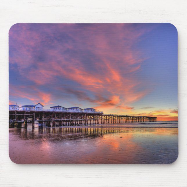 Mousepad Por do sol de cristal do cais (Frente)