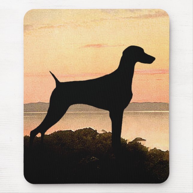 Mousepad Por do sol de Weimaraner (Frente)