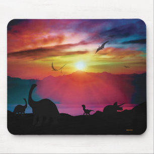 Mousepad Por do sol do dinossauro