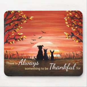 Mousepad Por do sol do outono sempre grato