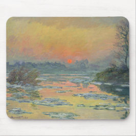 Mousepad Pôr do sol do rio Sena no inverno (Claude Monet)