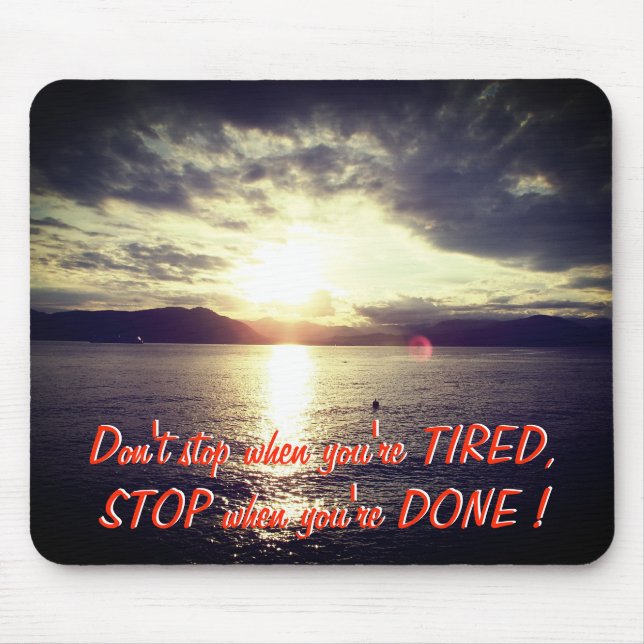 Mousepad Por do sol e citações inspiradores (Frente)