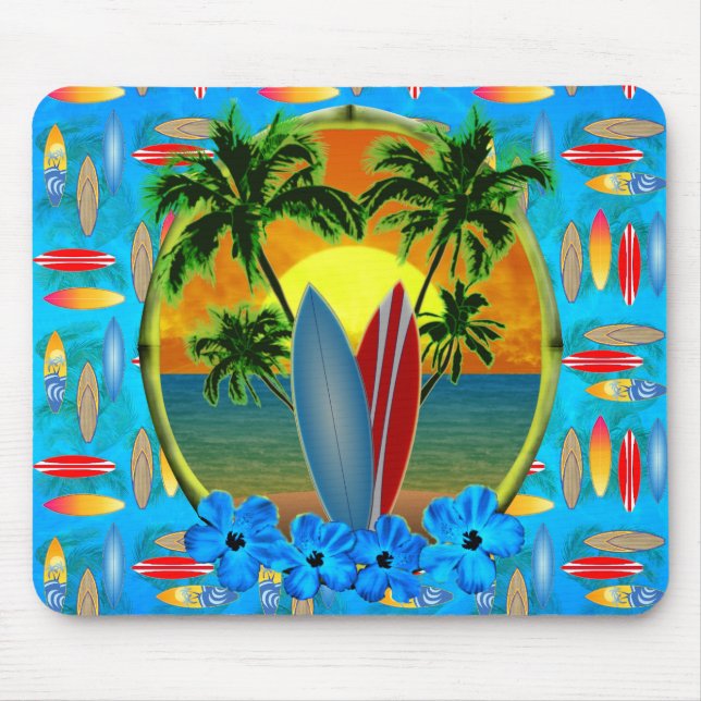 Mousepad Por do sol e prancha (Frente)