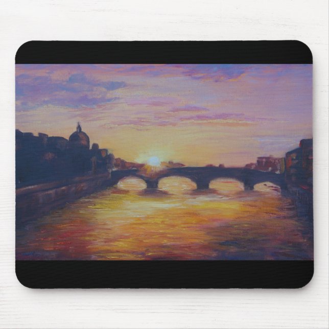 Mousepad Por do sol em Ponte Vecchio (Frente)