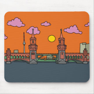 Mousepad Por do sol na ponte de Oberbaum em Berlim