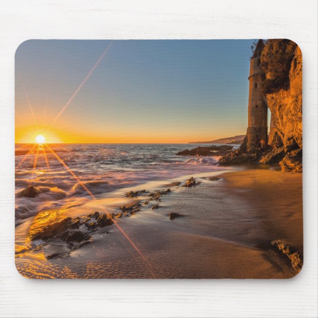 Mousepad Pôr do sol na Praia Victoria 2 (Frente)