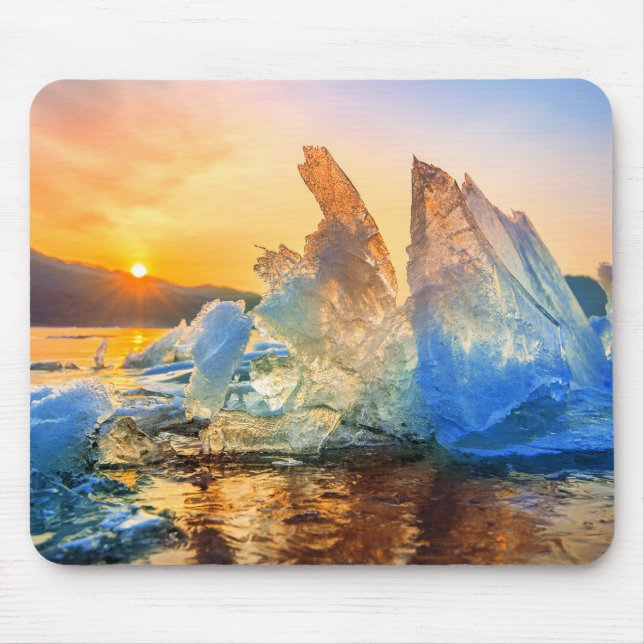Mousepad Pôr do Sol no Gelo (Frente)