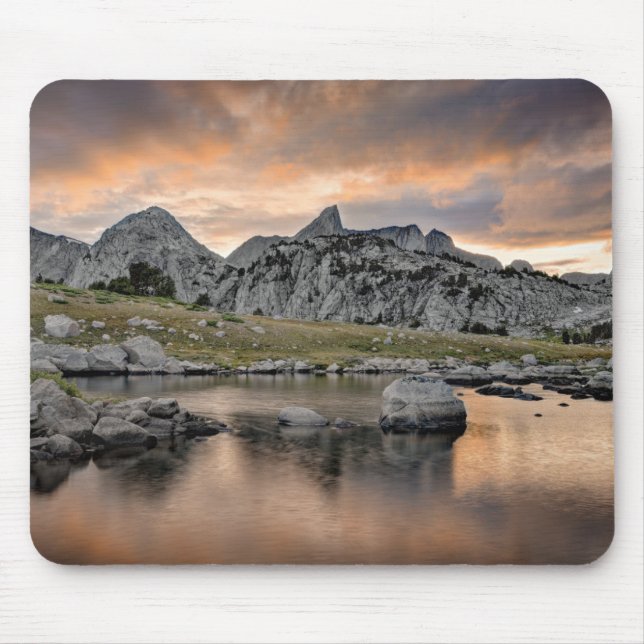 Mousepad Por do sol no lago pyramid (Frente)