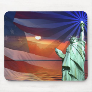 Mousepad Por do sol no tapete do rato da liberdade
