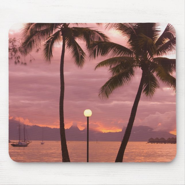 Mousepad Pôr do sol sobre Moorea da praia de Sofitel Maeva (Frente)
