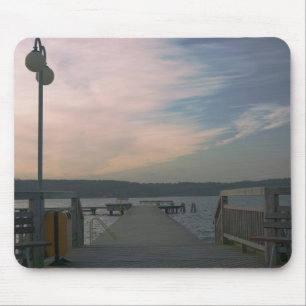 Mousepad Pôr do sol sobre o pente-mouse da ponte do lago