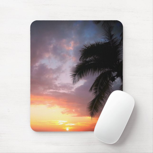 Mousepad pôr do sol tropical do sonho da palma (Com mouse)
