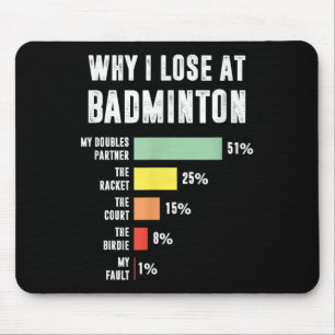 Mousepad Por que eu perco no badminton, jogador de badminto