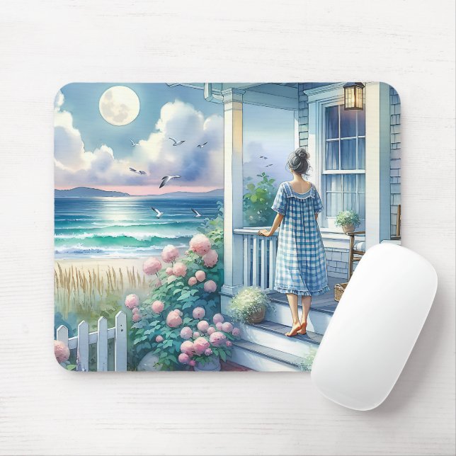 Mousepad Porch de Algodão Ligado pelo Mar (Com mouse)