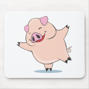 Mousepad Porco alegre da dança