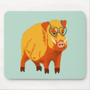 Mousepad Porco bonito do varrão com vidros